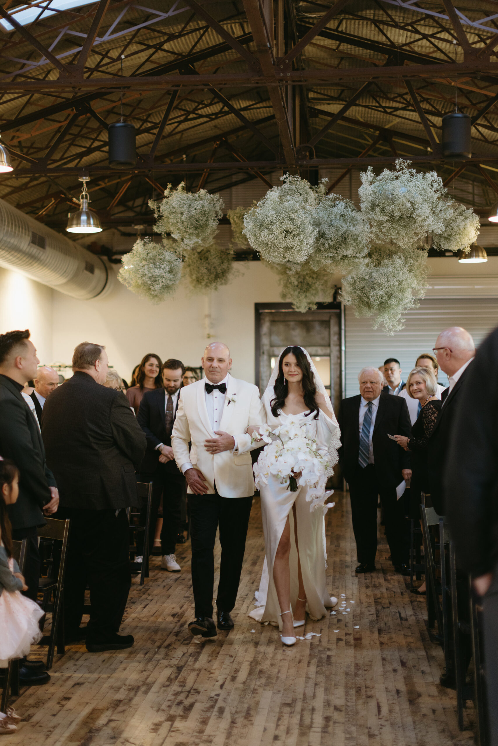 An Orchid-Filled Lunar Chic Downtown Wedding