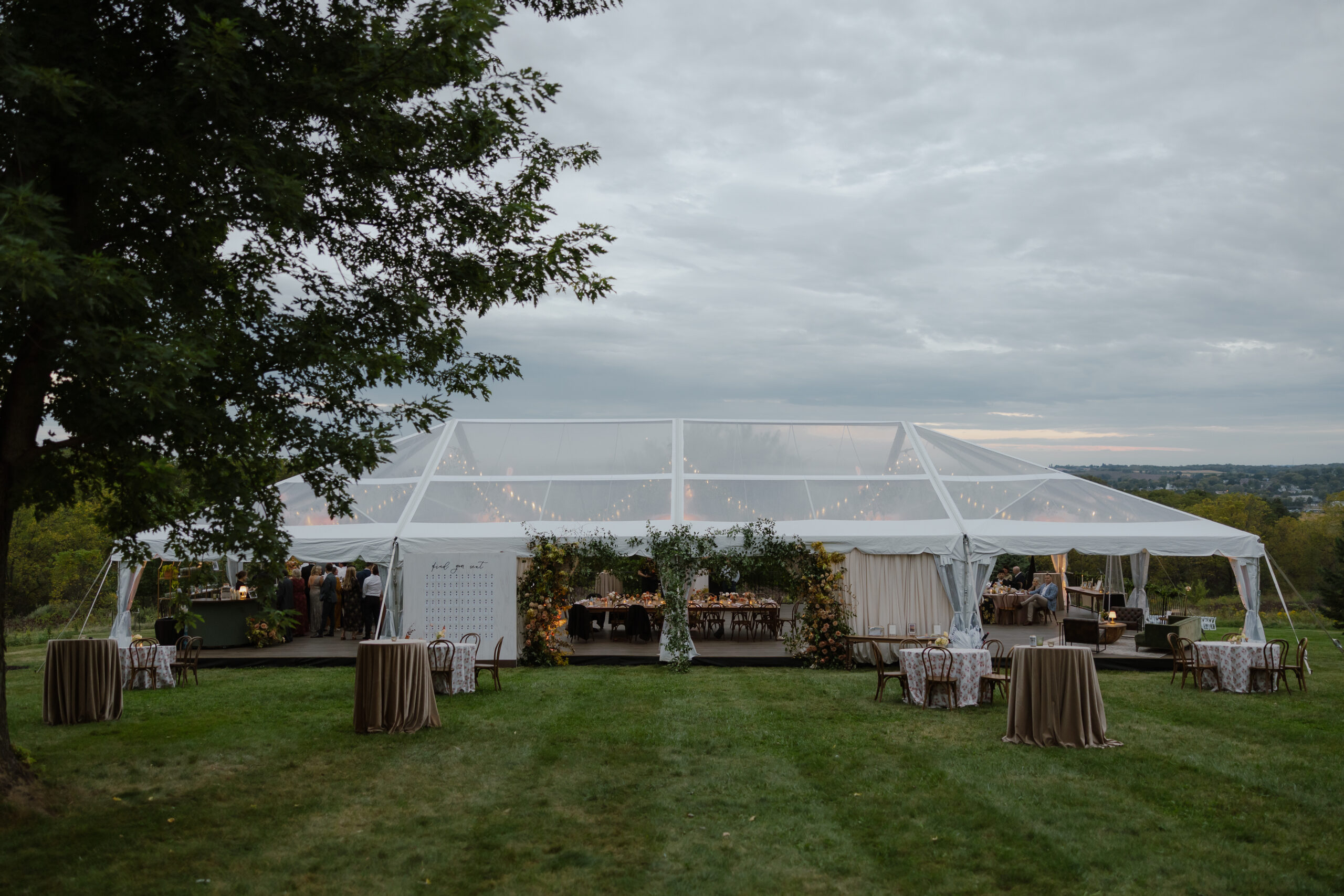 A Cozy Clear Frame Backyard Wedding in New Glarus, Wisconsin